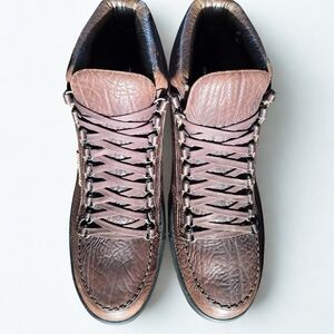 Mephisto Brown Italian Leather Lace Up Boots Men Size 13